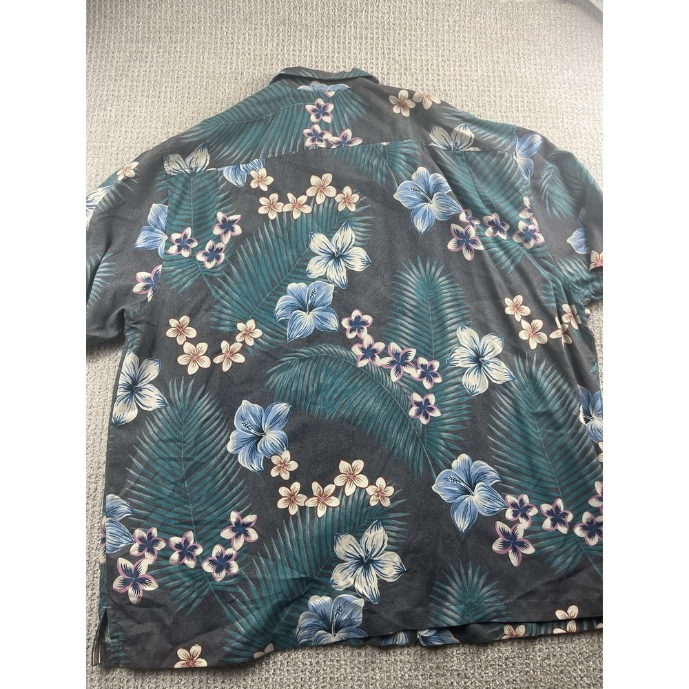 Tommy Bahama Mens 3XL Hawaiian Shirt Green Tropical Camp Floral Silk Blend - Picture 8 of 8